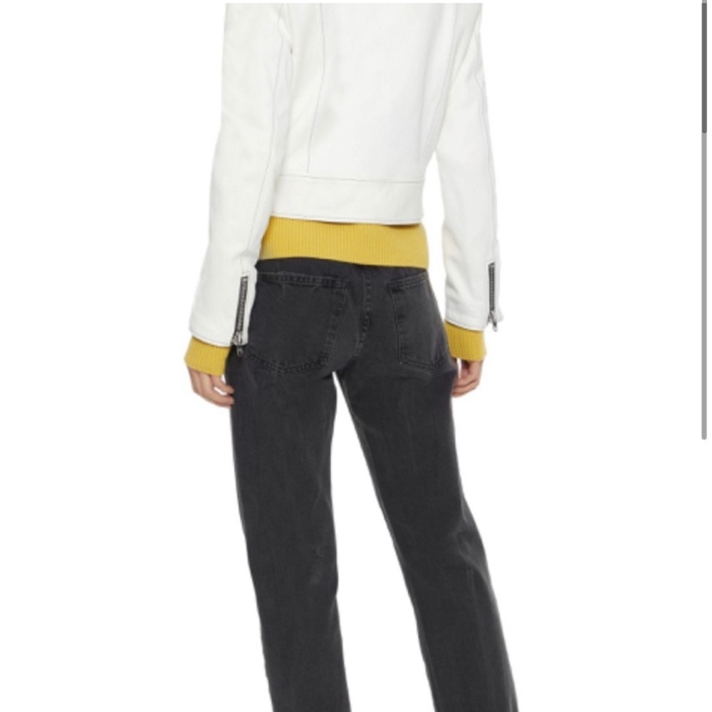 Sandro Edwin White Sheep Leather Cropped Motorcycle Jacket A1A Moto Size Small/6 - Picture 4 of 15